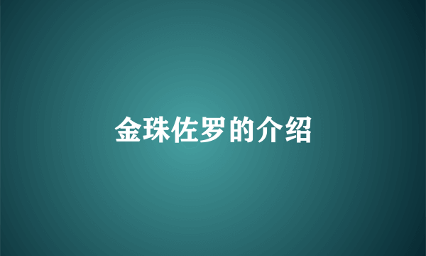 金珠佐罗的介绍