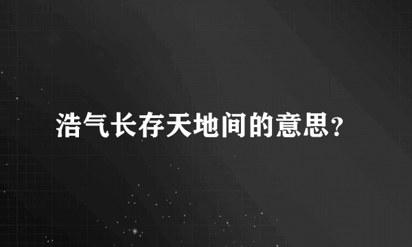浩气长存天地间的意思？