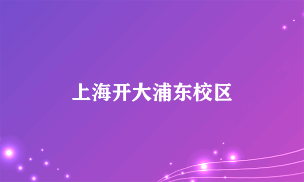上海开大浦东校区
