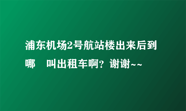浦东机场2号航站楼出来后到哪裏叫出租车啊？谢谢~~