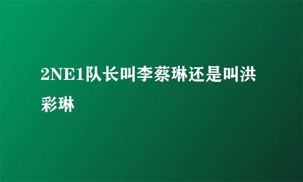 2NE1队长叫李蔡琳还是叫洪彩琳