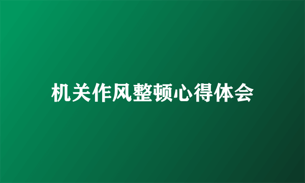 机关作风整顿心得体会