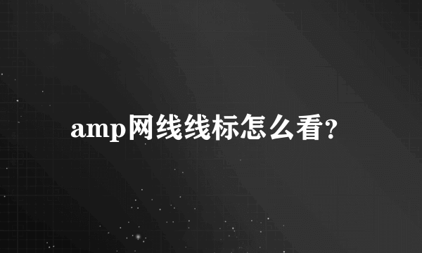 amp网线线标怎么看？