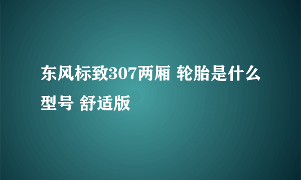 东风标致307两厢 轮胎是什么型号 舒适版