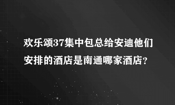 欢乐颂37集中包总给安迪他们安排的酒店是南通哪家酒店？