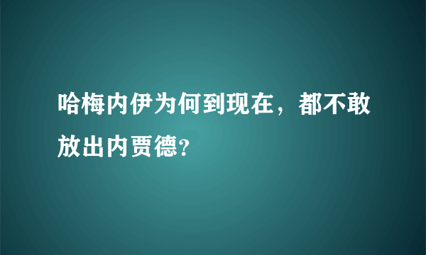 哈梅内伊为何到现在，都不敢放出内贾德？