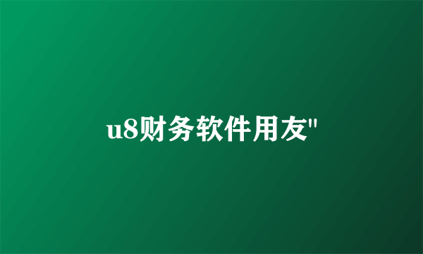 u8财务软件用友