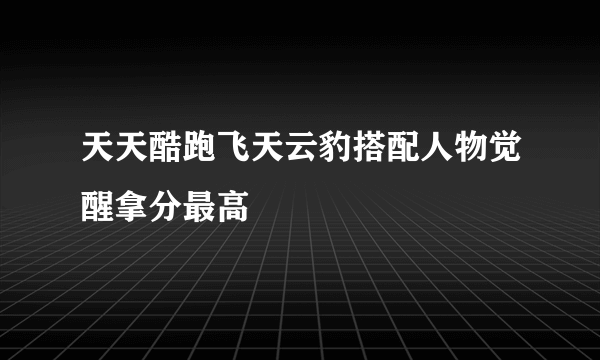 天天酷跑飞天云豹搭配人物觉醒拿分最高