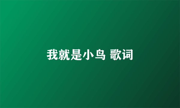 我就是小鸟 歌词