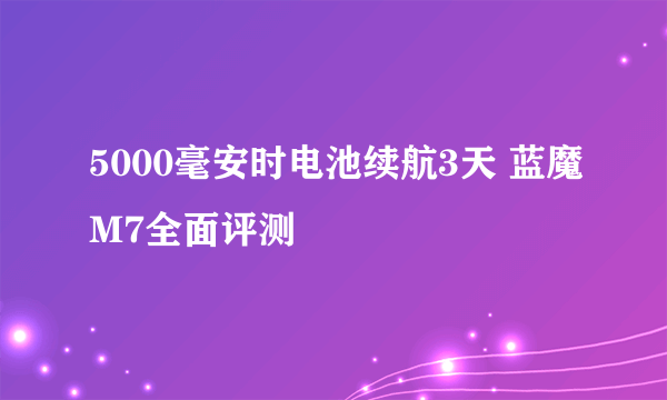 5000毫安时电池续航3天 蓝魔M7全面评测