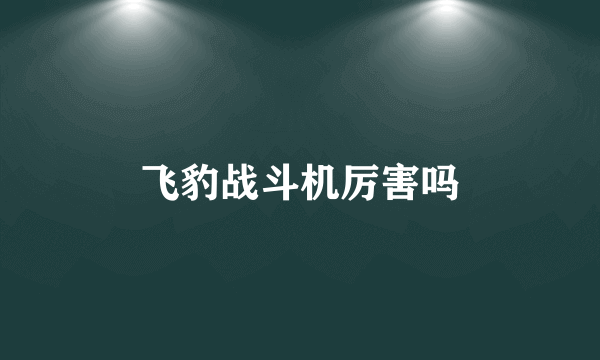 飞豹战斗机厉害吗