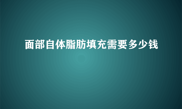 面部自体脂肪填充需要多少钱