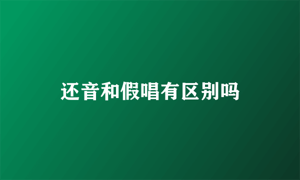 还音和假唱有区别吗