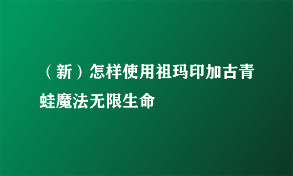 （新）怎样使用祖玛印加古青蛙魔法无限生命