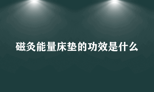 磁灸能量床垫的功效是什么