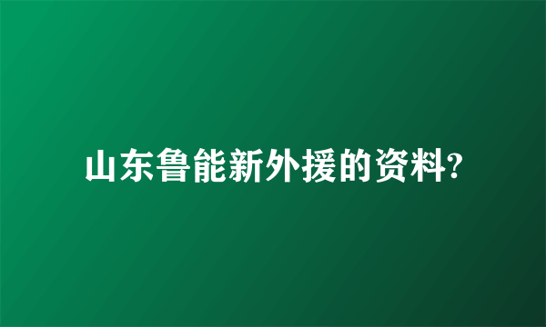山东鲁能新外援的资料?
