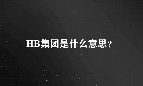 HB集团是什么意思？
