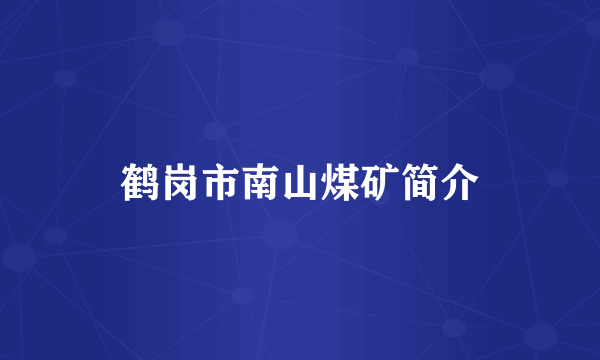 鹤岗市南山煤矿简介