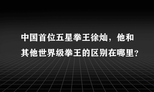 中国首位五星拳王徐灿，他和其他世界级拳王的区别在哪里？