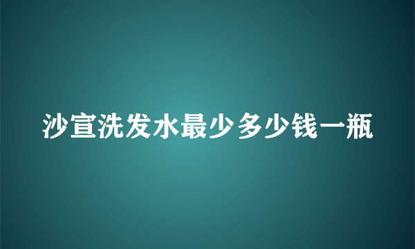 沙宣洗发水最少多少钱一瓶
