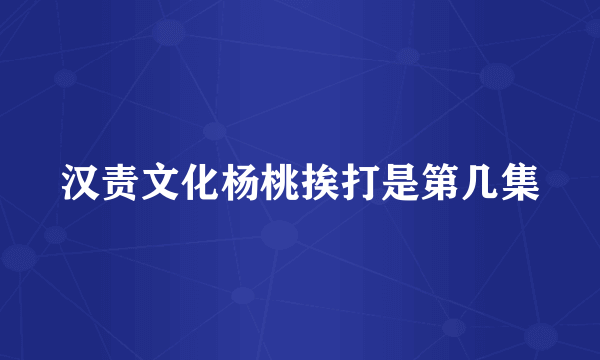 汉责文化杨桃挨打是第几集