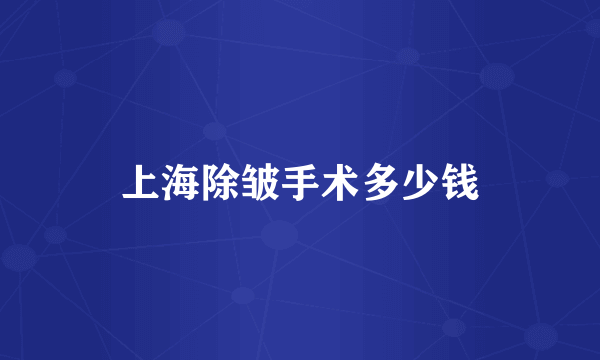 上海除皱手术多少钱