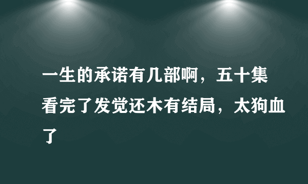 一生的承诺有几部啊，五十集看完了发觉还木有结局，太狗血了