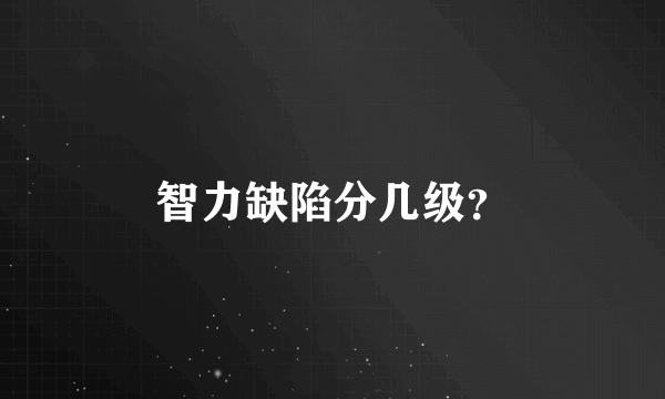 智力缺陷分几级？