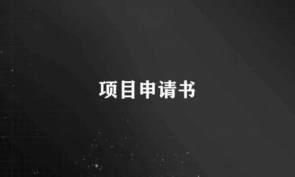 项目申请书