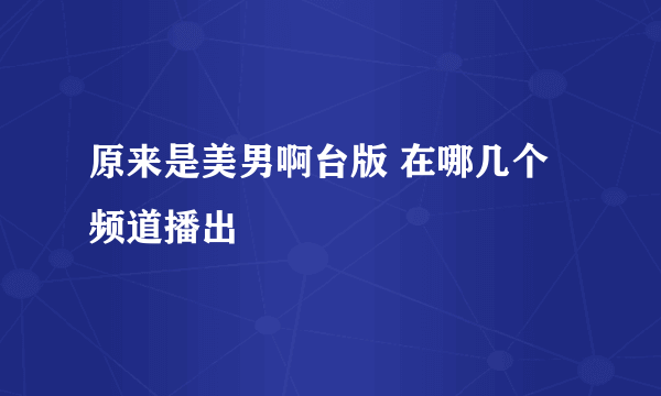 原来是美男啊台版 在哪几个频道播出