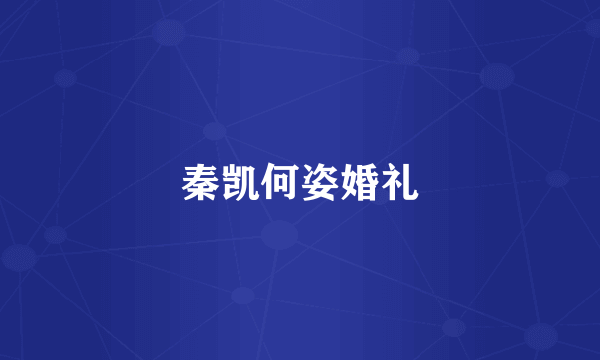 秦凯何姿婚礼