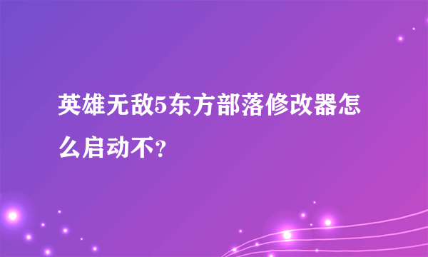 英雄无敌5东方部落修改器怎么启动不？