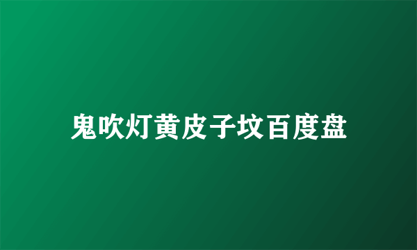 鬼吹灯黄皮子坟百度盘