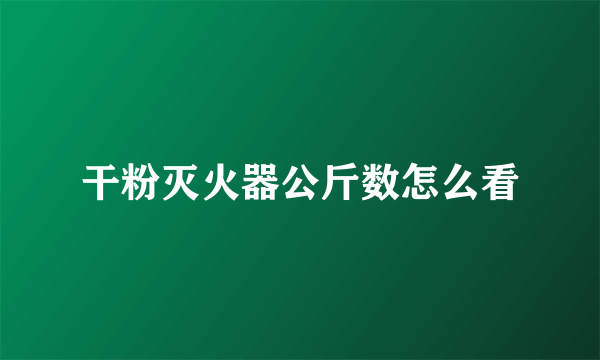 干粉灭火器公斤数怎么看