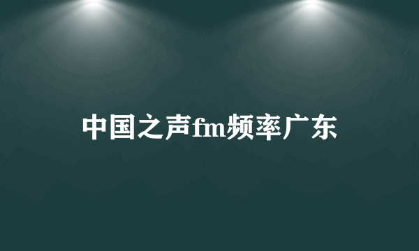 中国之声fm频率广东