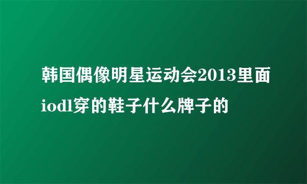 韩国偶像明星运动会2013里面iodl穿的鞋子什么牌子的