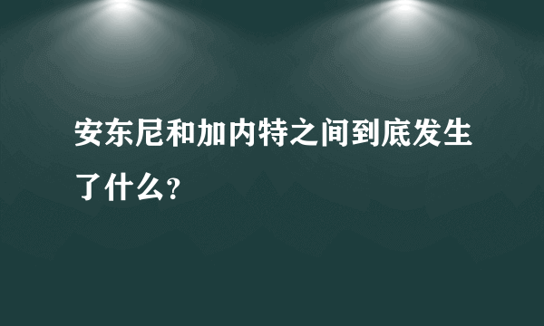 安东尼和加内特之间到底发生了什么？