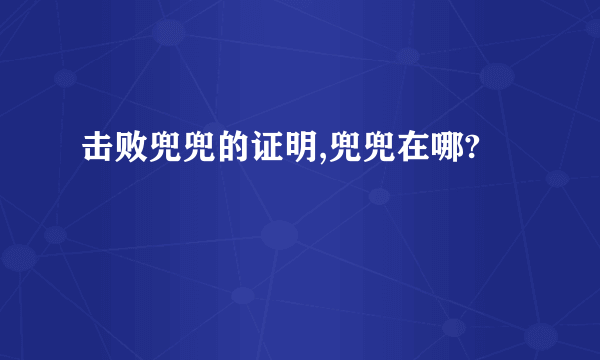 击败兜兜的证明,兜兜在哪?