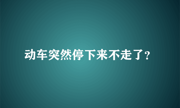 动车突然停下来不走了？