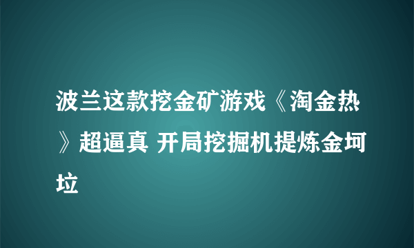 波兰这款挖金矿游戏《淘金热》超逼真 开局挖掘机提炼金坷垃