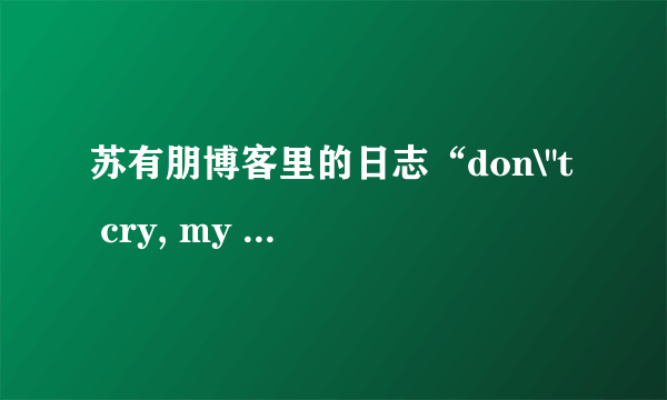 苏有朋博客里的日志“don\