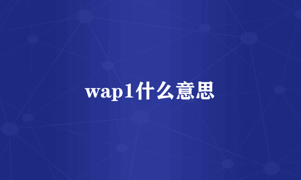 wap1什么意思