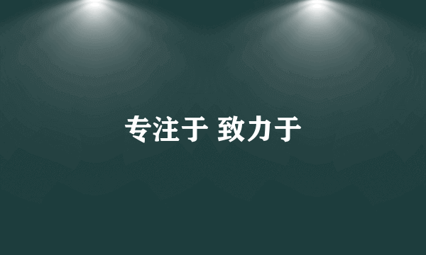 专注于 致力于