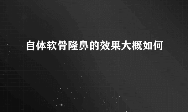 自体软骨隆鼻的效果大概如何
