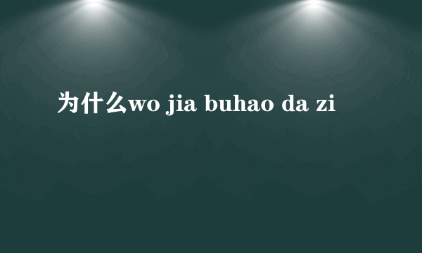 为什么wo jia buhao da zi