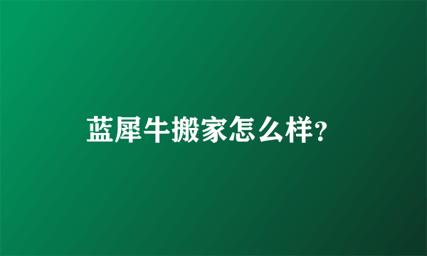 蓝犀牛搬家怎么样？