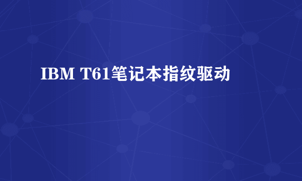 IBM T61笔记本指纹驱动