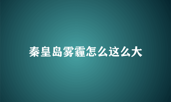 秦皇岛雾霾怎么这么大