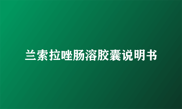 兰索拉唑肠溶胶囊说明书