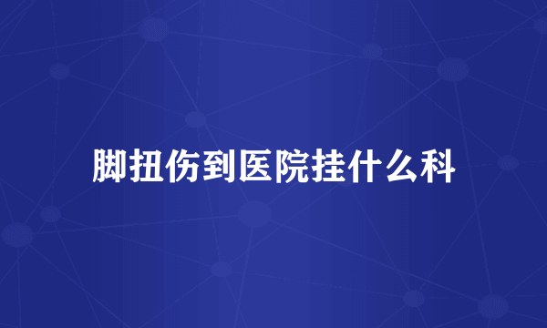 脚扭伤到医院挂什么科